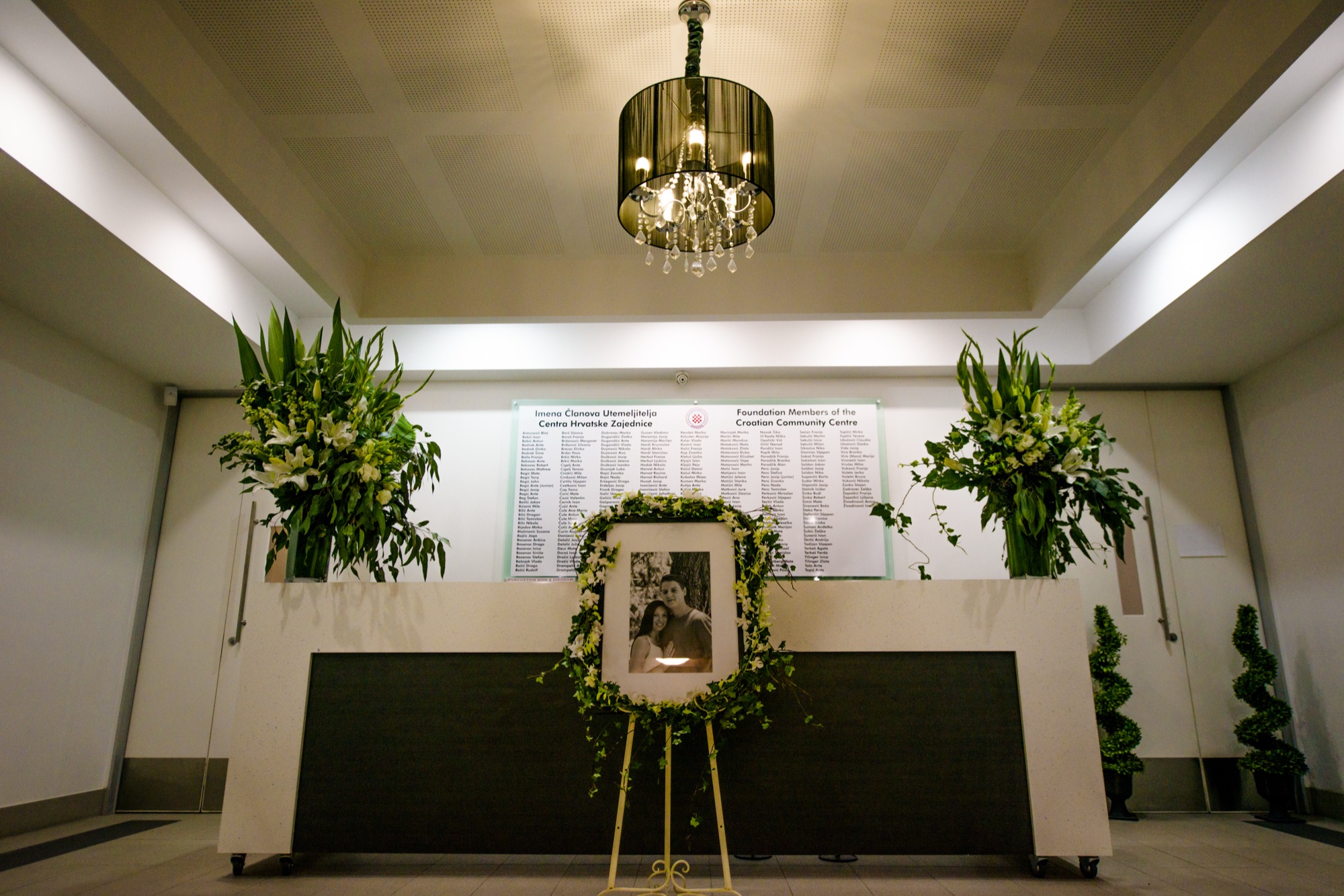 Founders’ Foyer with the Croatian Community Centre founding members’ names displayed on the wall